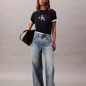 Calvin Klein Dark Blue Wide-Leg Jeans